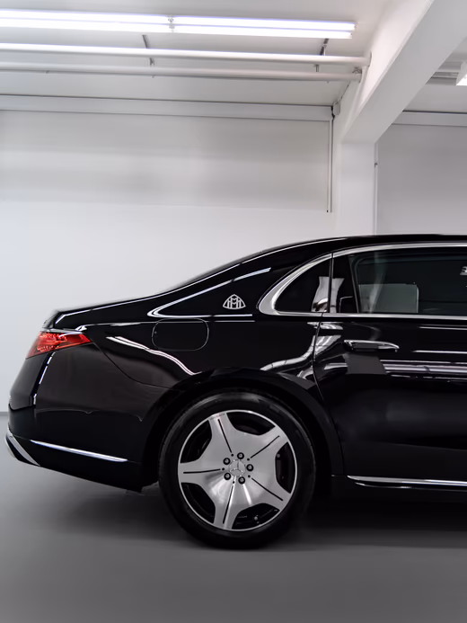 Mercedes-Maybach S-Klasse Heckpartie mit Chrom-Details nach Politur